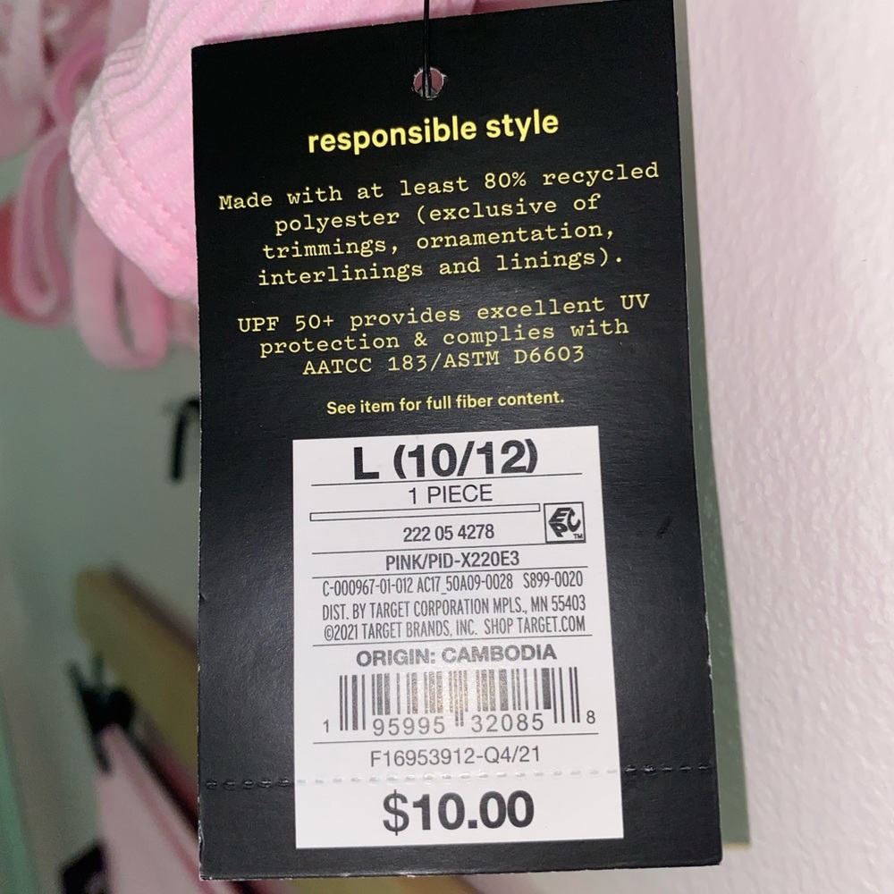 Girls Bandeau Ribbed Top & High Rise Hipster Ribbed Bottom Bikini Swim Set L - Picture 10 of 10